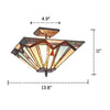 Lighting MANTON Mission 2 Light Blackish Bronze Semi-flush Ceiling Fixture 14’’ Wide CHL-CH3T168BM14-UF2