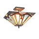 Lighting MANTON Mission 2 Light Blackish Bronze Semi-flush Ceiling Fixture 14" Wide