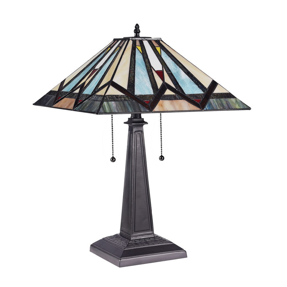 Lighting MANTON Mission 2 Light Blackish Bronze Table Lamp 16’’ Wide CHL-CH3T168BM16-TL2