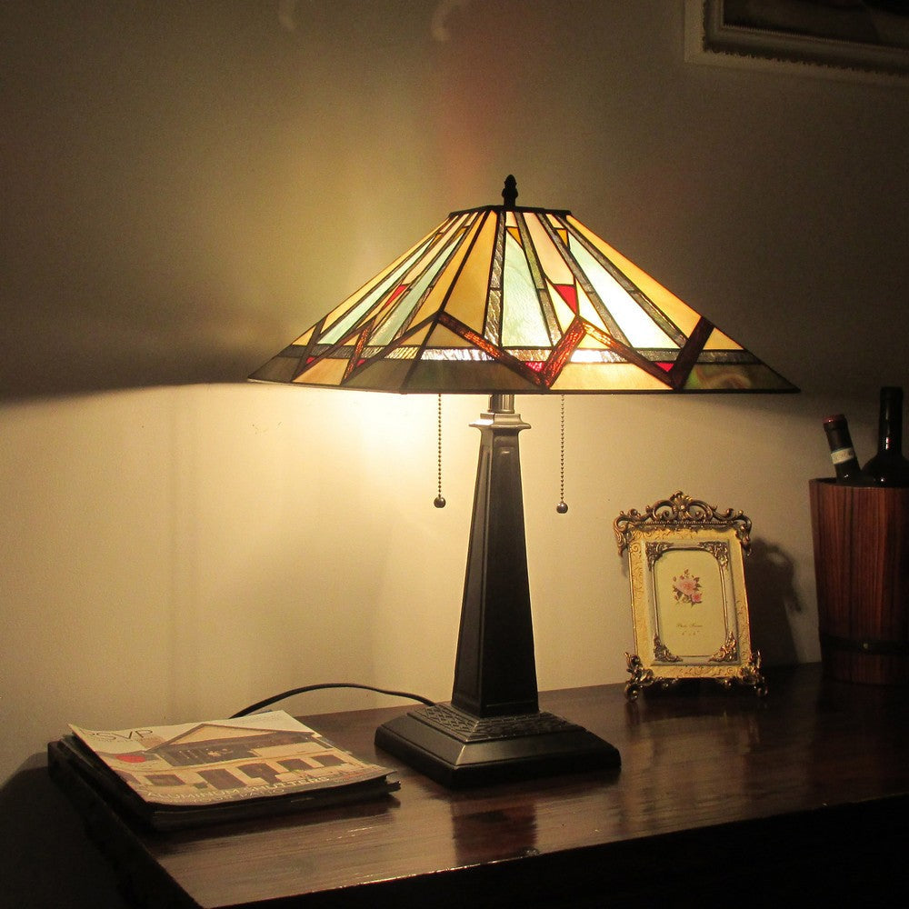 Lighting MANTON Mission 2 Light Blackish Bronze Table Lamp 16’’ Wide CHL-CH3T168BM16-TL2