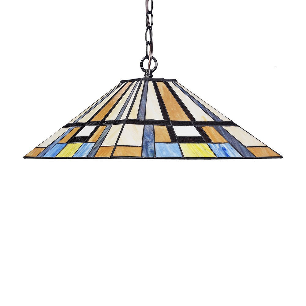 Lighting MERLIN Mission 2 Light Blackish Bronze Ceiling Pendant 16’’ Wide CHL-CH3T173AM16-DH2