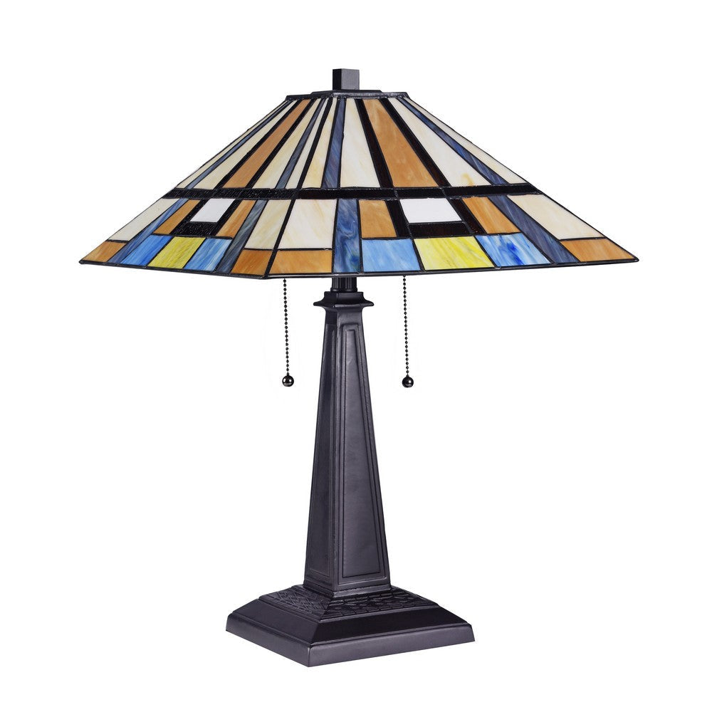 Lighting MERLIN Mission 2 Light Blackish Bronze Table Lamp 16’’ Wide CHL-CH3T173AM16-TL2