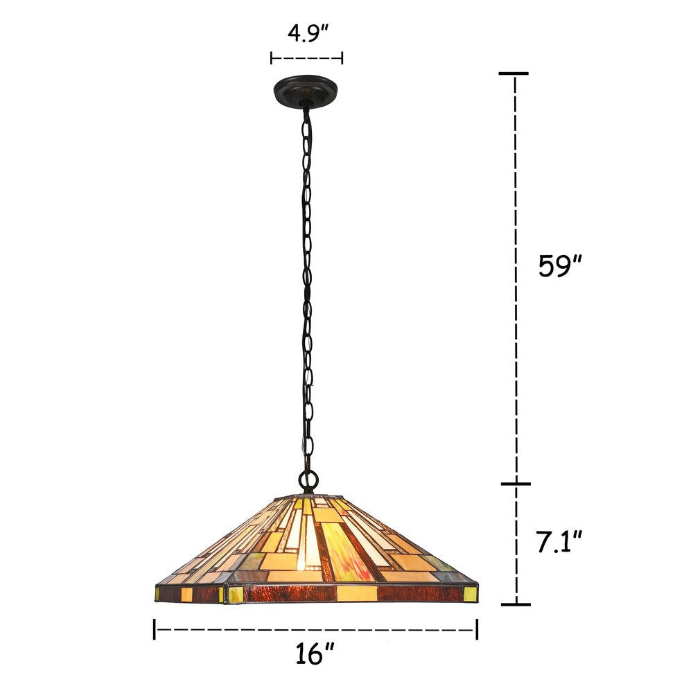 Lighting MERTON Mission 2 Light Blackish Bronze Ceiling Pendant 16’’ Wide CHL-CH3T175PM16-DH2