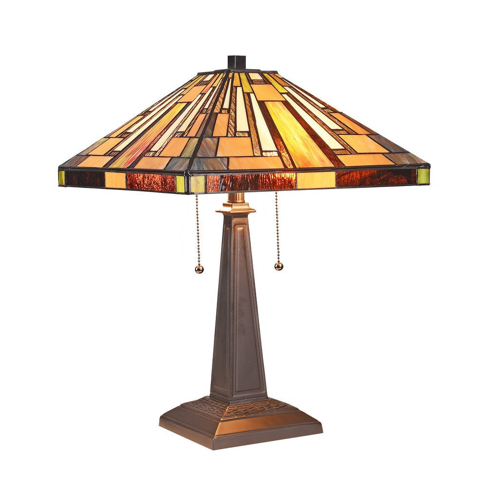 Lighting MERTON Mission 2 Light Blackish Bronze Table Lamp 16" Wide