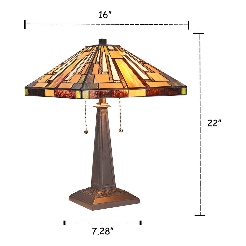 Lighting MERTON Mission 2 Light Blackish Bronze Table Lamp 16’’ Wide CHL-CH3T175PM16-TL2