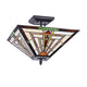 Lighting NORMAN Mission 2 Light Blackish Bronze Semi-flush Ceiling Fixture 14’’ Wide CHL-CH3T176IM14-UF2