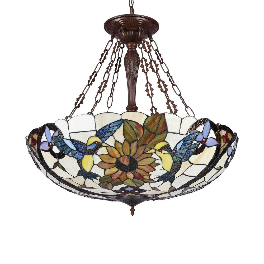 Lighting SOAR Tiffany-style Dark Antique Bronze 4 light Animal Ceiling Pendant 28’’ Wide CHL-CH3T212AI28-UP4