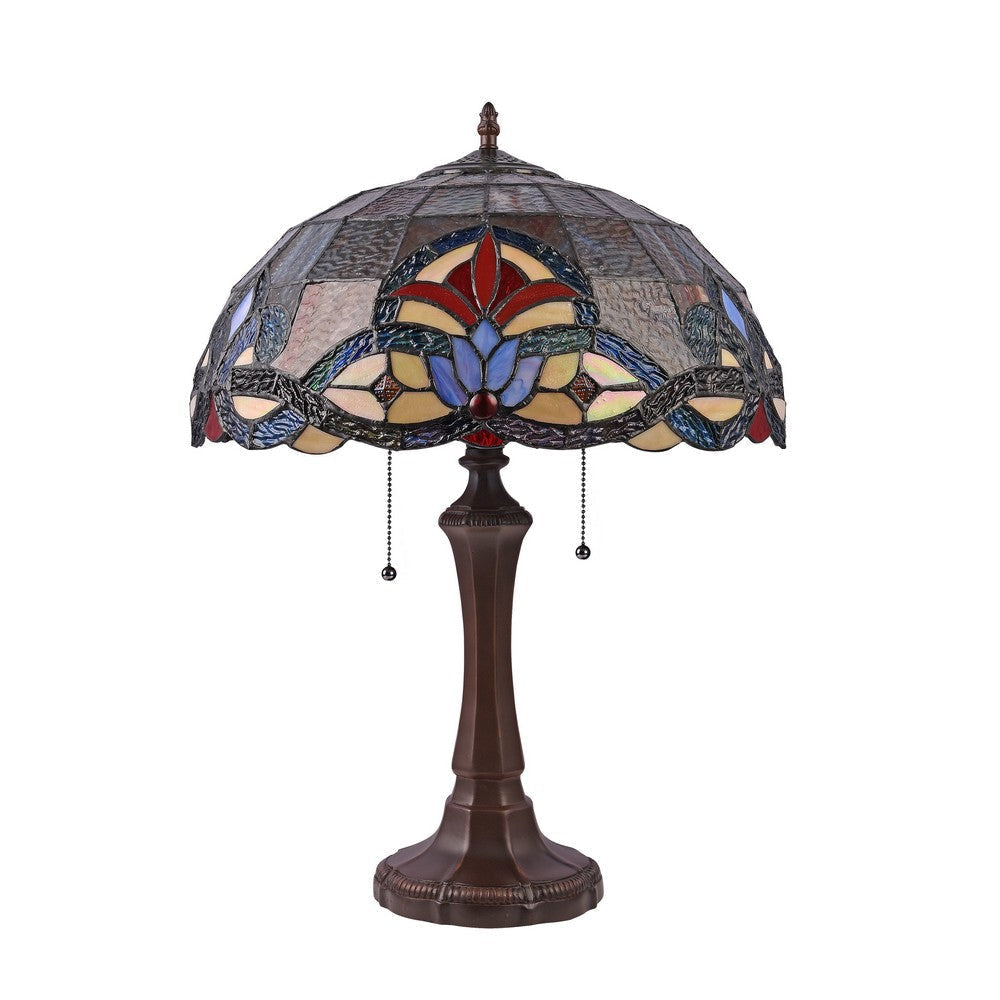 Lighting ELLINGTON Tiffany-style Dark Bronze 2 Light Victorian Table Lamp 16’’ Shade CHL-CH3T224BV16-TL2