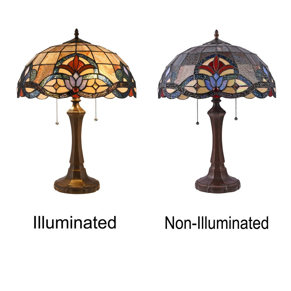 Lighting ELLINGTON Tiffany-style Dark Bronze 2 Light Victorian Table Lamp 16’’ Shade CHL-CH3T224BV16-TL2