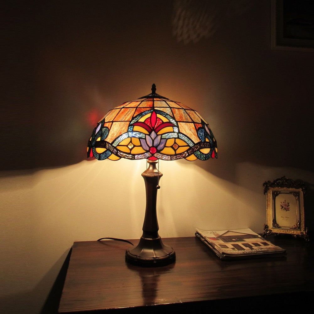 Lighting ELLINGTON Tiffany-style Dark Bronze 2 Light Victorian Table Lamp 16’’ Shade CHL-CH3T224BV16-TL2