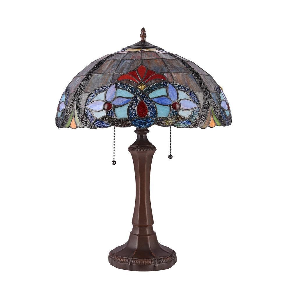 Lighting JUDE Tiffany-style Dark Bronze 2 Light Victorian Table Lamp 16’’ Shade CHL-CH3T228BV16-TL2