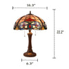 Lighting JUDE Tiffany-style Dark Bronze 2 Light Victorian Table Lamp 16’’ Shade CHL-CH3T228BV16-TL2