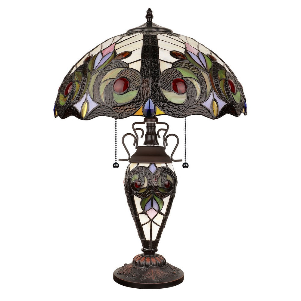 CH3T229IV16-DT3 Dark Bronze Double Lit Table Lamp