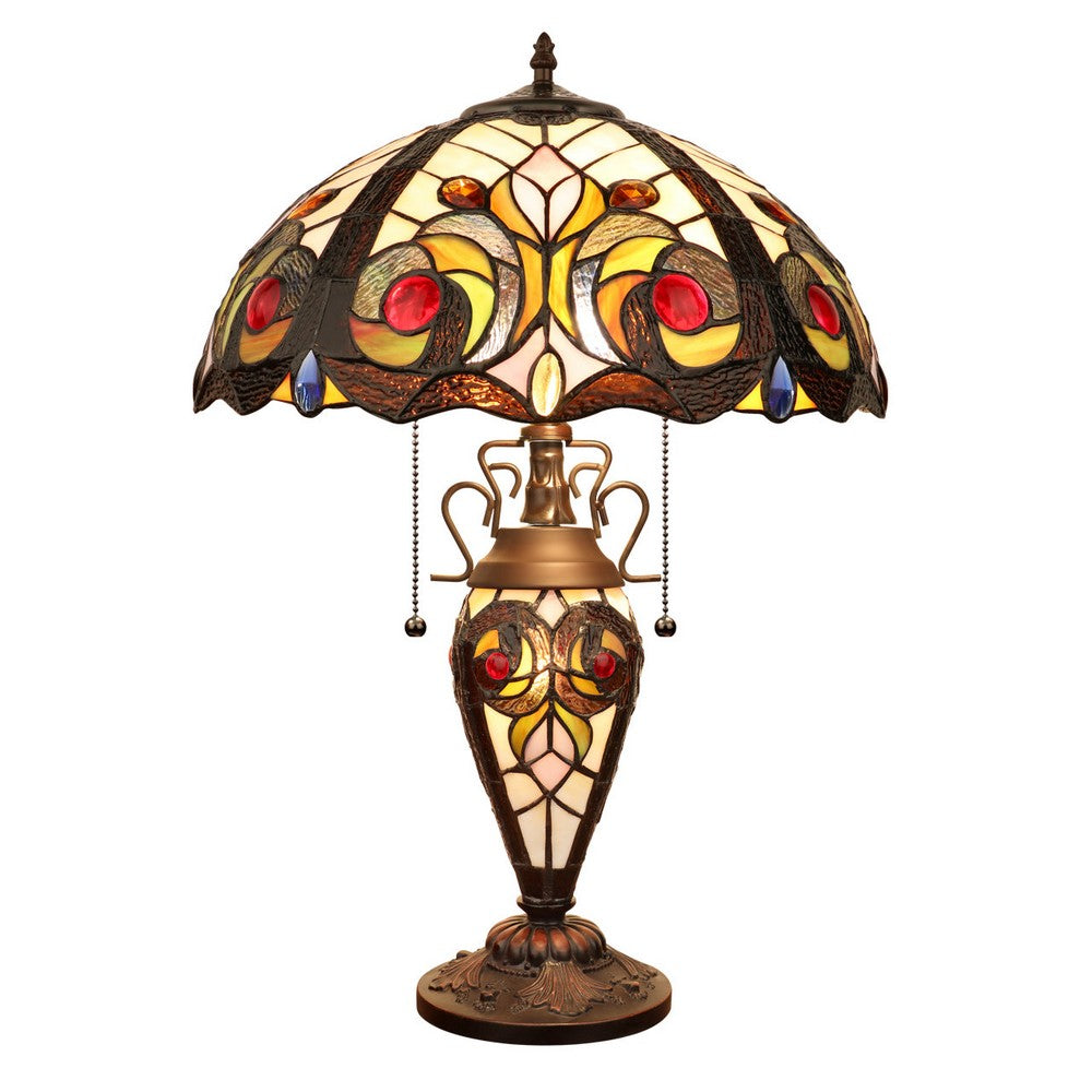 CH3T229IV16-DT3 Dark Bronze Double Lit Table Lamp