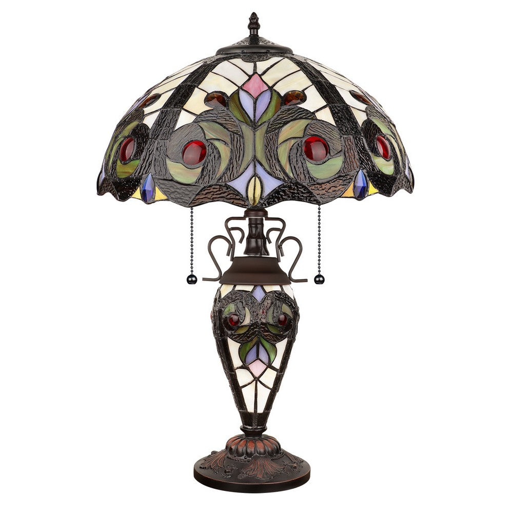 CH3T229IV16-DT3 Dark Bronze Double Lit Table Lamp