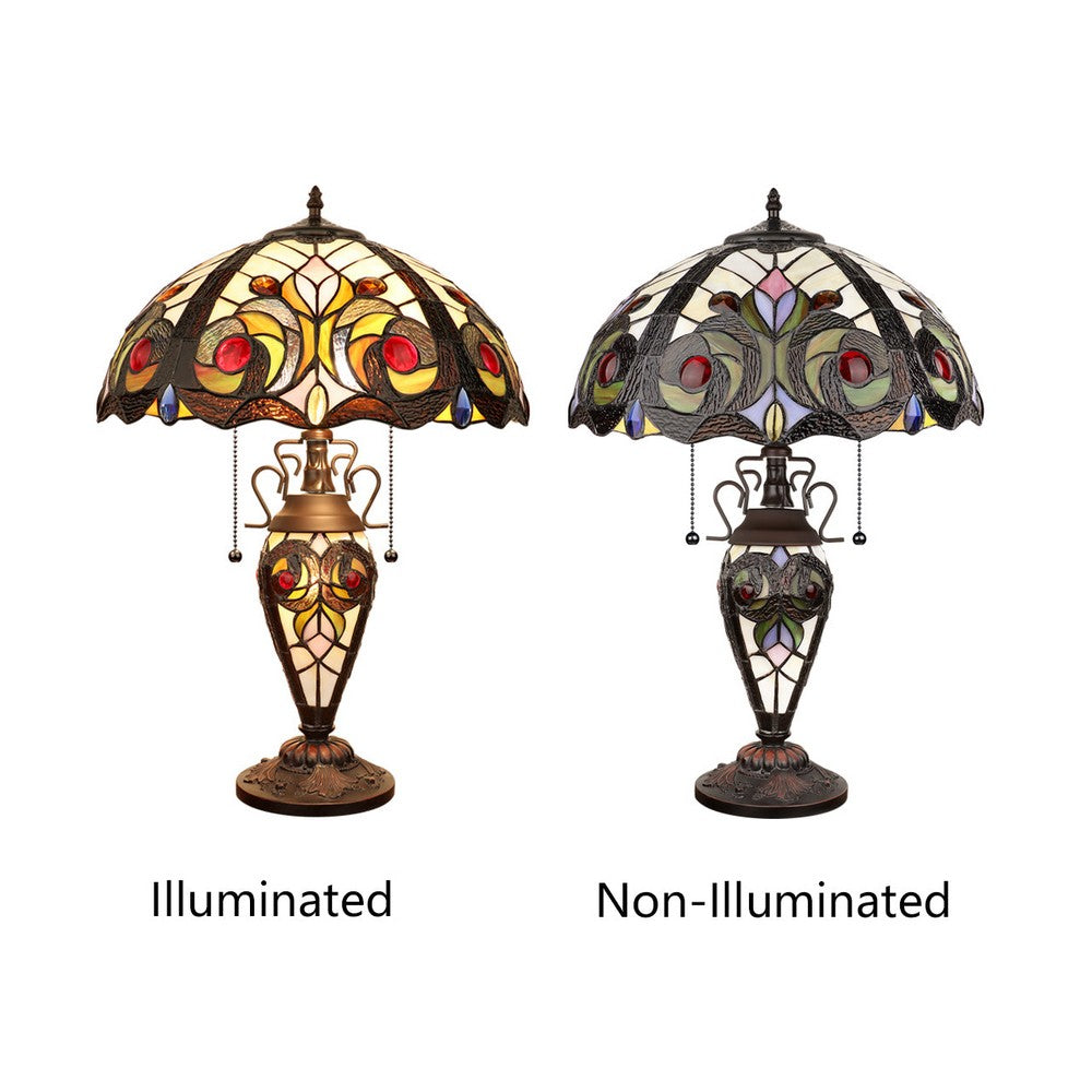CH3T229IV16-DT3 Dark Bronze Double Lit Table Lamp