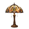 Lighting LENNON Tiffany-style Dark Bronze 2 Light Victorian Table Lamp 16" Shade