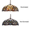 Lighting LENNON Tiffany-style Dark Bronze 2 Light Victorian Ceiling Pendant Fixture 18’’ Shade CHL-CH3T229IV18-DH2