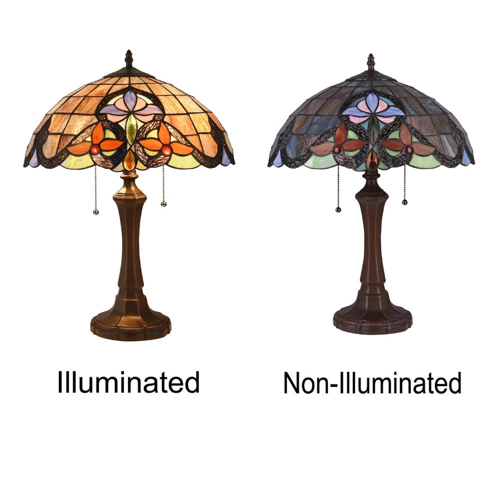 CHLOE Lighting MONROE Victorian Tiffany-style Dark Bronze 2 Light Table Lamp 16’’ Wide CHL-CH3T231BV16-TL2