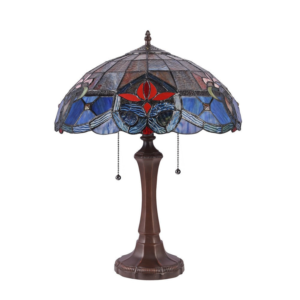 Lighting CASPIAN Tiffany-style Dark Bronze 2 Light Victorian Table Lamp 16’’ Shade CHL-CH3T232BV16-TL2