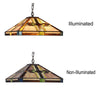 Lighting CARLA Tiffany-style Blackish Bronze 2 Light Mission Ceiling Pendant Fixture 16’’ Shade CHL-CH3T237IM16-DH2