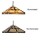 Lighting CARLA Tiffany-style Blackish Bronze 2 Light Mission Ceiling Pendant Fixture 16’’ Shade CHL-CH3T237IM16-DH2
