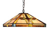 Lighting CARLA Tiffany-style Blackish Bronze 2 Light Mission Ceiling Pendant Fixture 16" Shade