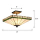 Lighting THEROS Tiffany-style 2 Light Mission Semi-flush Ceiling Fixture 14’’ Shade CHL-CH3T318IM14-UF2