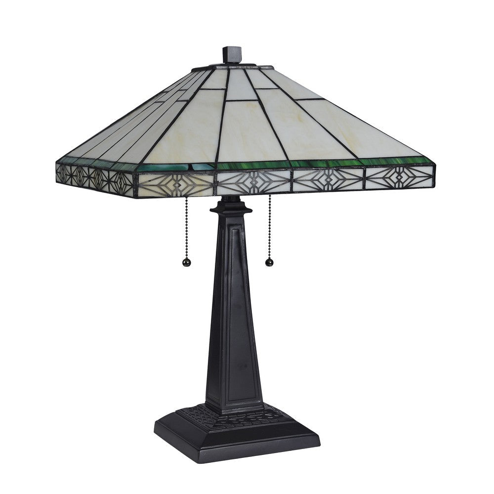 Lighting THEROS Tiffany-style 2 Light Mission Table Lamp 16’’ Shade CHL-CH3T318IM16-TL2