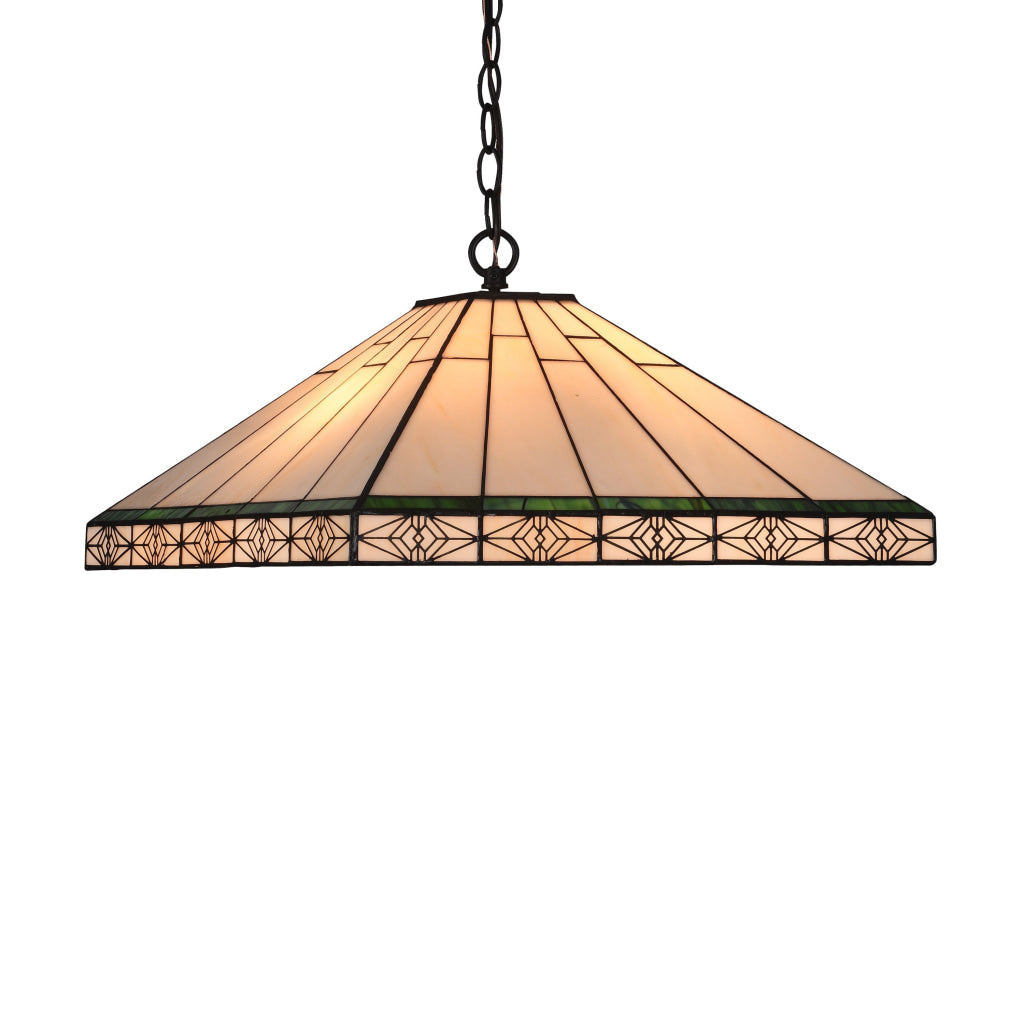 Lighting THEROS Tiffany-style 2 Light Mission Hanging Pendant Fixture 18" Shade