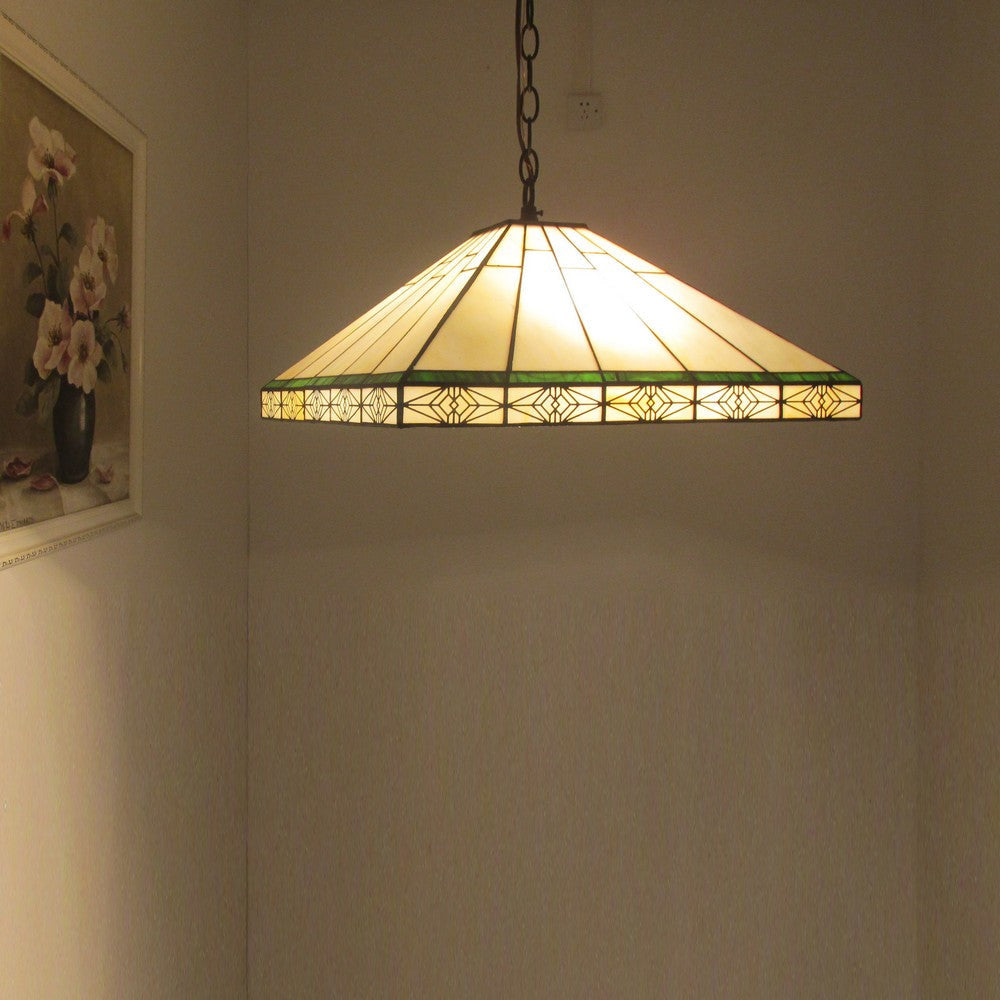 Lighting THEROS Tiffany-style 2 Light Mission Hanging Pendant Fixture 18’’ Shade CHL-CH3T318IM18-DH2