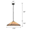 Lighting THEROS Tiffany-style 2 Light Mission Hanging Pendant Fixture 18’’ Shade CHL-CH3T318IM18-DH2