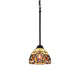 CHLOE Lighting SERENITY Victorian Tiffany-style Dark Bronze 1 Light Mini Pendant 8" Wide