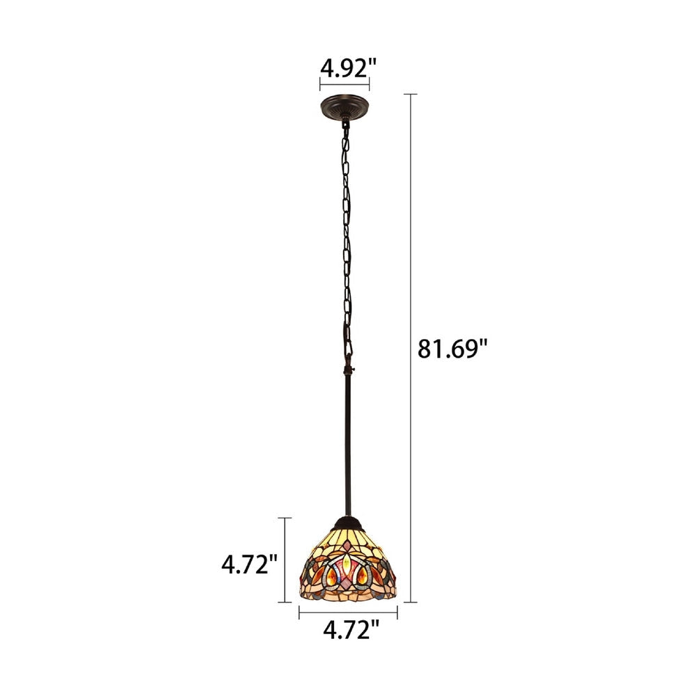 CHLOE Lighting SERENITY Victorian Tiffany-style Dark Bronze 1 Light Mini Pendant 8’’ Wide CHL-CH3T353BV08-DP1