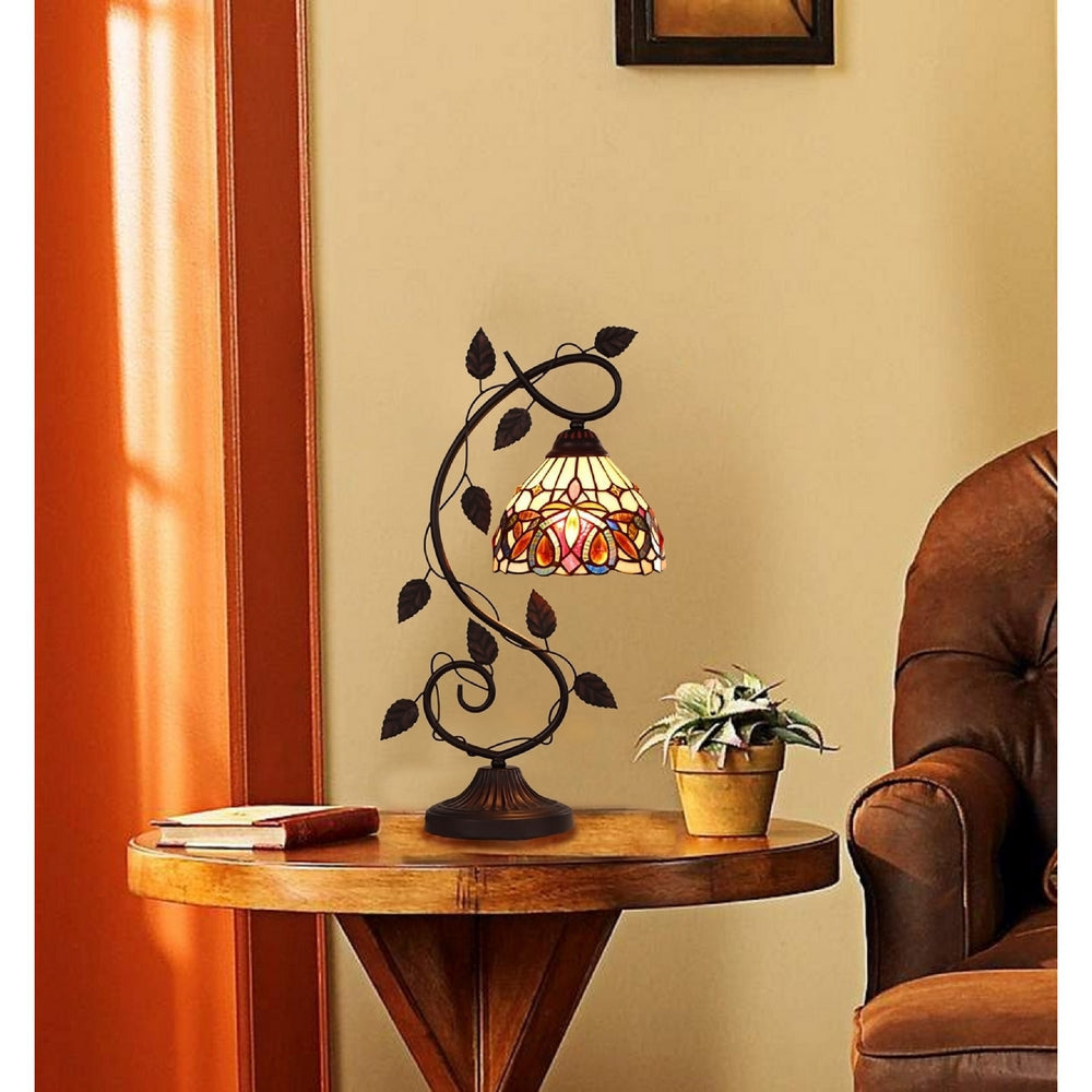 CHLOE Lighting SERENITY Victorian Tiffany-style Dark Bronze 1 Light Table Lamp 8’’ Wide CHL-CH3T353BV08-NT1