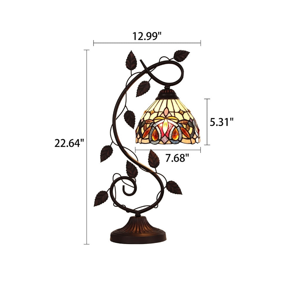 CHLOE Lighting SERENITY Victorian Tiffany-style Dark Bronze 1 Light Table Lamp 8’’ Wide CHL-CH3T353BV08-NT1