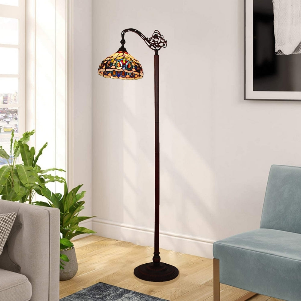 CHLOE Lighting SERENITY Victorian Tiffany-style Dark Bronze 1 Light Reading Floor Lamp 11’’ Wide CHL-CH3T353BV11-RF1