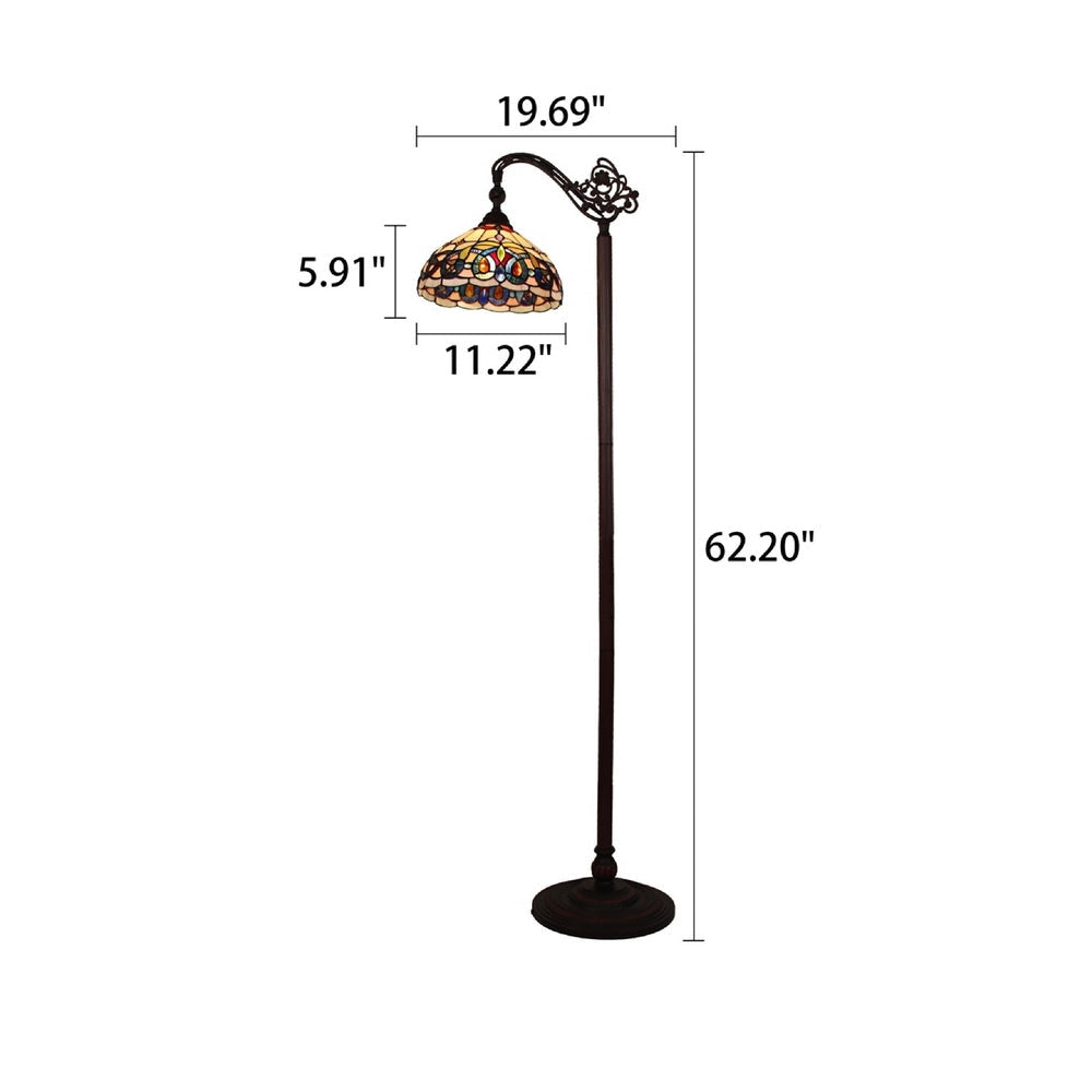 CHLOE Lighting SERENITY Victorian Tiffany-style Dark Bronze 1 Light Reading Floor Lamp 11’’ Wide CHL-CH3T353BV11-RF1