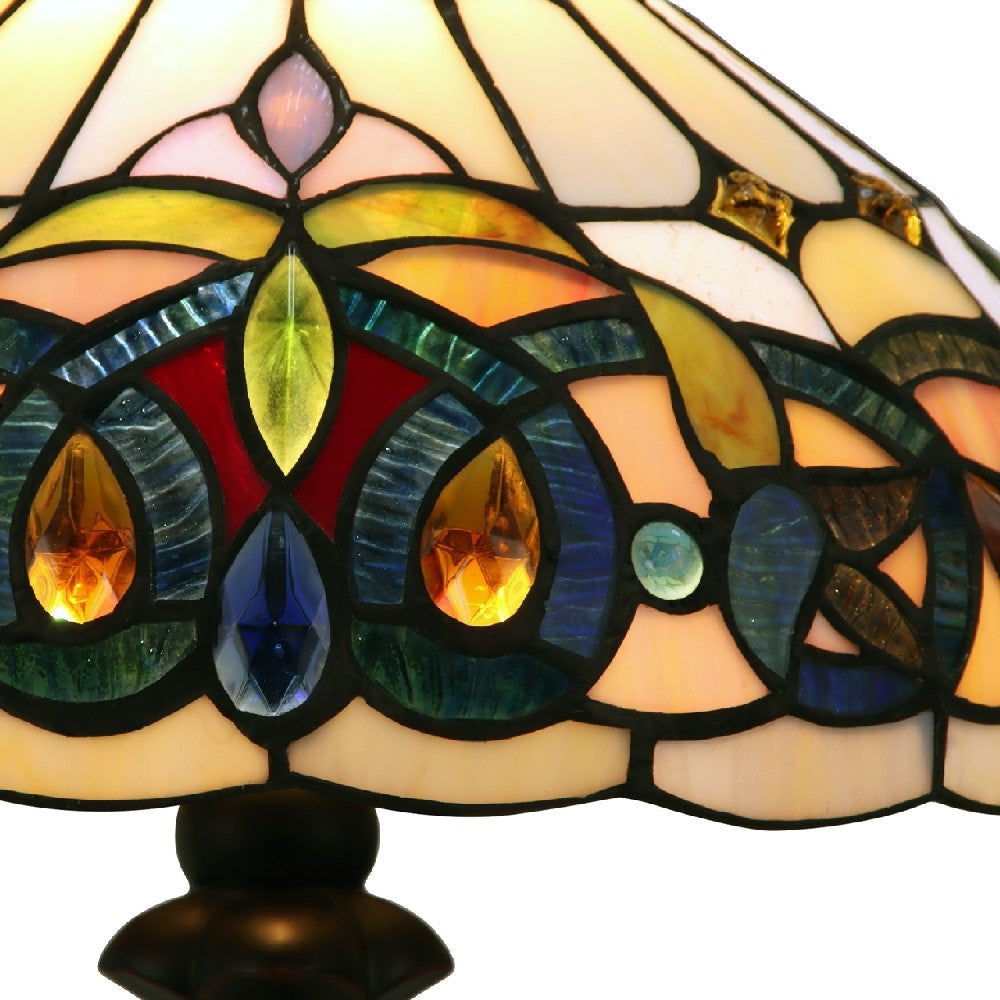 CHLOE Lighting SERENITY Tiffany-style Victorian Dark Bronze 1 Light Table Lamp 12’’ Shade CHL-CH3T353BV12-TL1