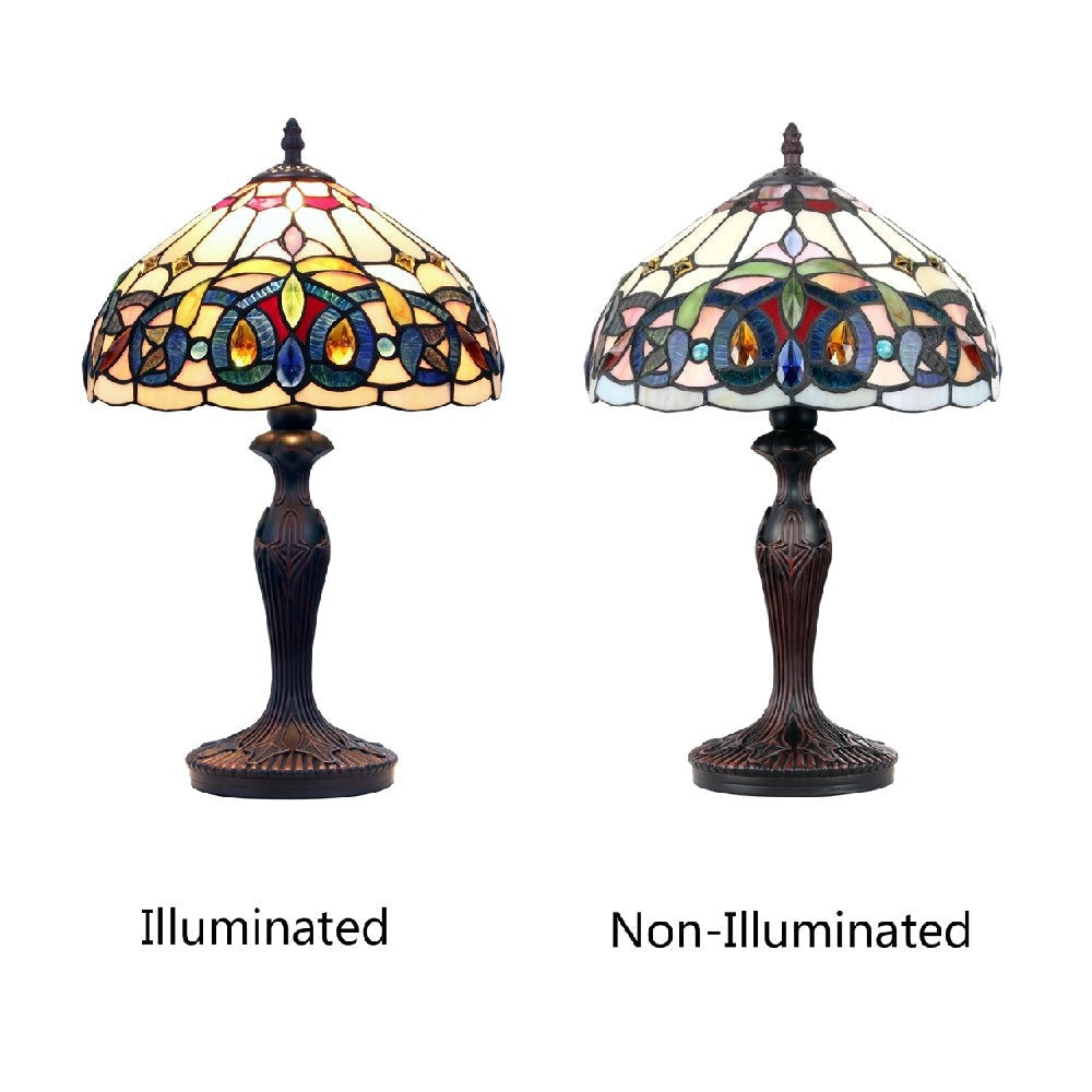 CHLOE Lighting SERENITY Tiffany-style Victorian Dark Bronze 1 Light Table Lamp 12’’ Shade CHL-CH3T353BV12-TL1