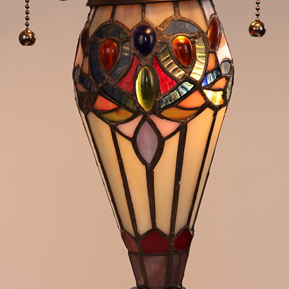 CHLOE Lighting SERENITY Victorian Tiffany-style Dark Bronze 3 Light Double Lit Table Lamp 16’’ Wide CHL-CH3T353BV16-DT3