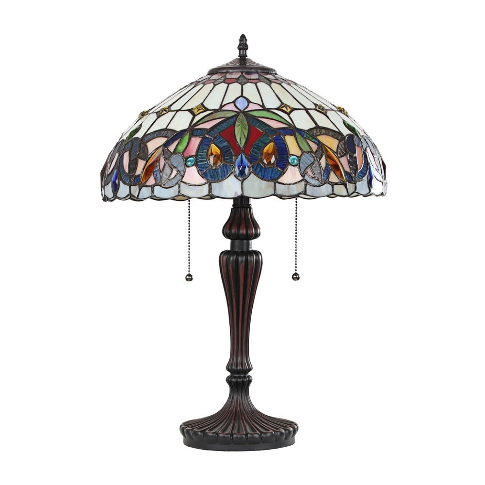 CHLOE Lighting SERENITY Victorian Tiffany-style Dark Bronze 2 Light Table Lamp 16’’ Wide CHL-CH3T353BV16-TL2