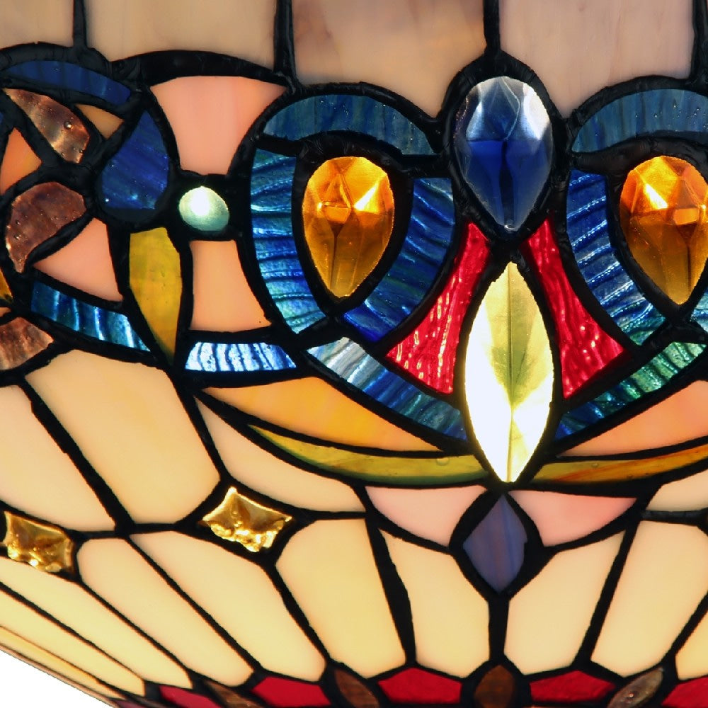 CHLOE Lighting SERENITY Tiffany-style Dark Bronze 2 Light Semi-Flush 16’’ Wide CHL-CH3T353BV16-UF2