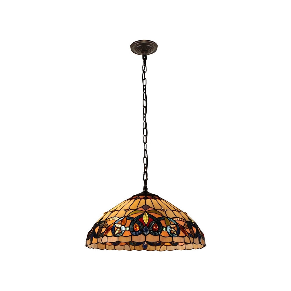 CHLOE Lighting SERENITY Victorian Tiffany-style Blackish Bronze 2 Light Hanging Pendant 18’’ Wide CHL-CH3T353BV18-DH2