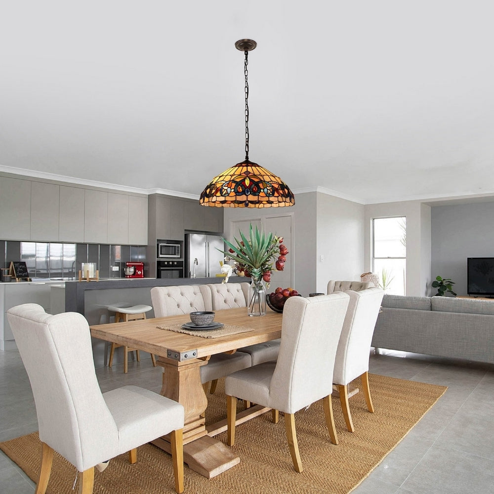 CHLOE Lighting SERENITY Victorian Tiffany-style Blackish Bronze 2 Light Hanging Pendant 18’’ Wide CHL-CH3T353BV18-DH2