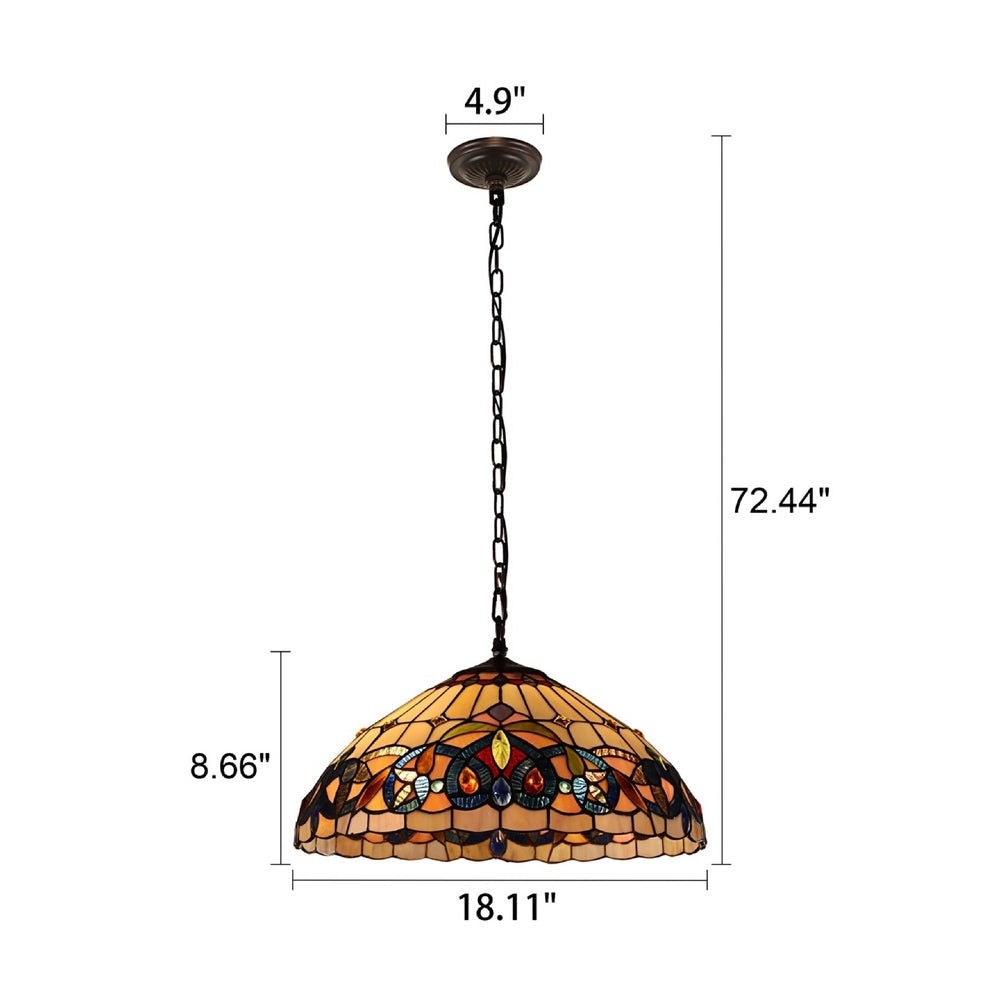 CHLOE Lighting SERENITY Victorian Tiffany-style Blackish Bronze 2 Light Hanging Pendant 18’’ Wide CHL-CH3T353BV18-DH2