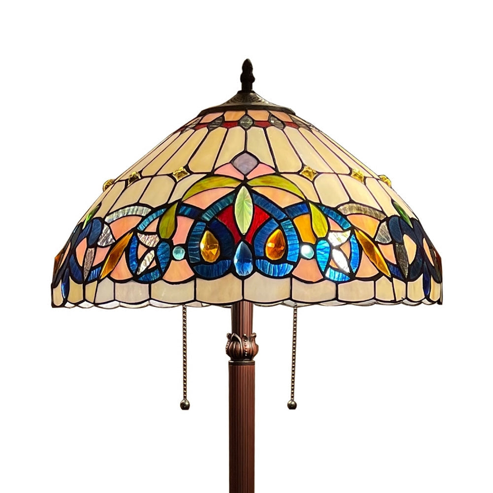 CHLOE Lighting SERENITY Victorian Tiffany-Style Dark Bronze 2 Light Floor Lamp 18’’ Wide CHL-CH3T353BV18-FL2