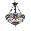 Lighting SERENITY Tiffany-style 3 Light Victorian Inverted Ceiling Pendant 18’’ Shade CHL-CH3T353BV18-UH3