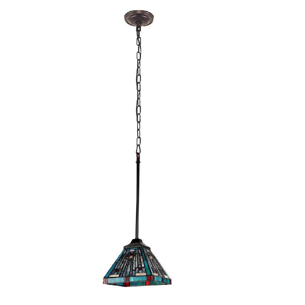 CHLOE Lighting INNES Tiffany-style Dark Bronze 1 Light Mini Pendant 8’’ Wide CHL-CH3T359BM08-DP1