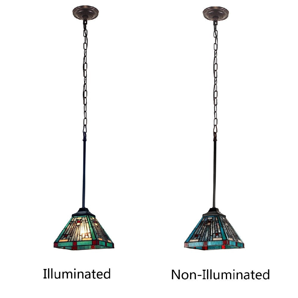 CHLOE Lighting INNES Tiffany-style Dark Bronze 1 Light Mini Pendant 8’’ Wide CHL-CH3T359BM08-DP1
